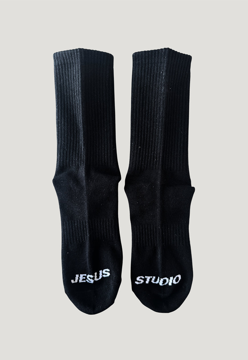 "JESUS SAVES" FIRE SOCKS BLACK