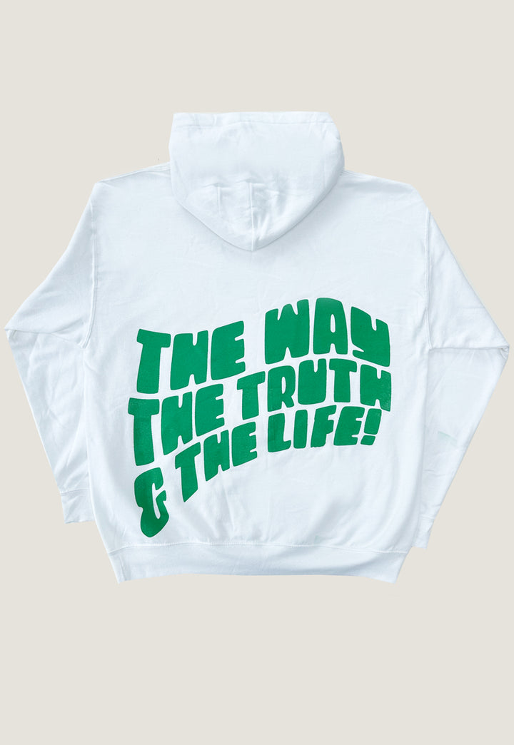"THE WAY" white Hoodie