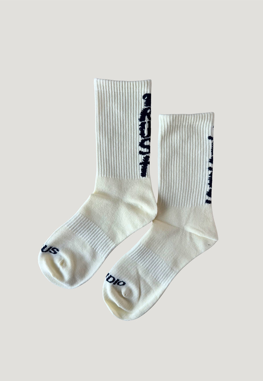 "TRUST JESUS" FIRE SOCKS ECRU