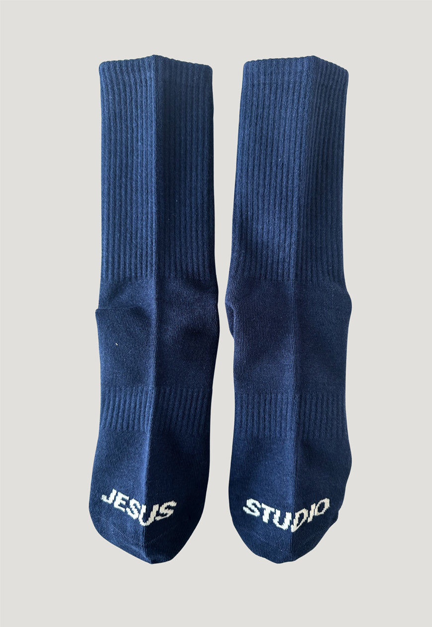"TRUST JESUS" FIRE SOCKS NAVY